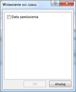 Okno dialogowe Wstawianie osi czasu
