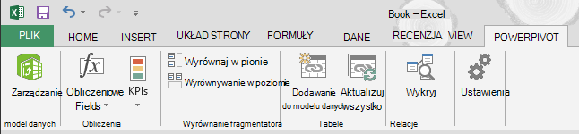 Karta Power Pivot na wstążce