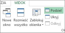 Polecenie Podziel na wstążce