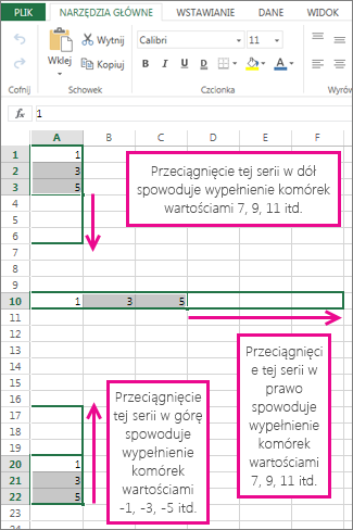 Wypełnianie serii liniowej