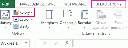 Przycisk Kolor w grupie Motyw na karcie Układ strony