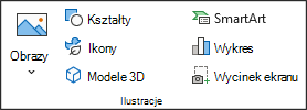 Grupa Ilustracje na karcie Wstawianie