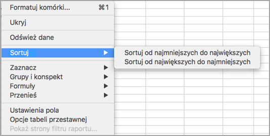 Sortowanie od najmniejszych do największych