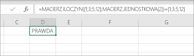 Przykład funkcji MACIEŃ.JEDNOSTKOWE