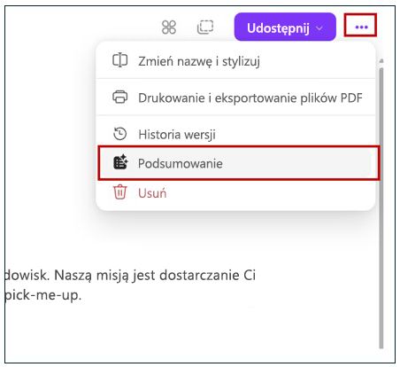 Przycisk Podsumowanie