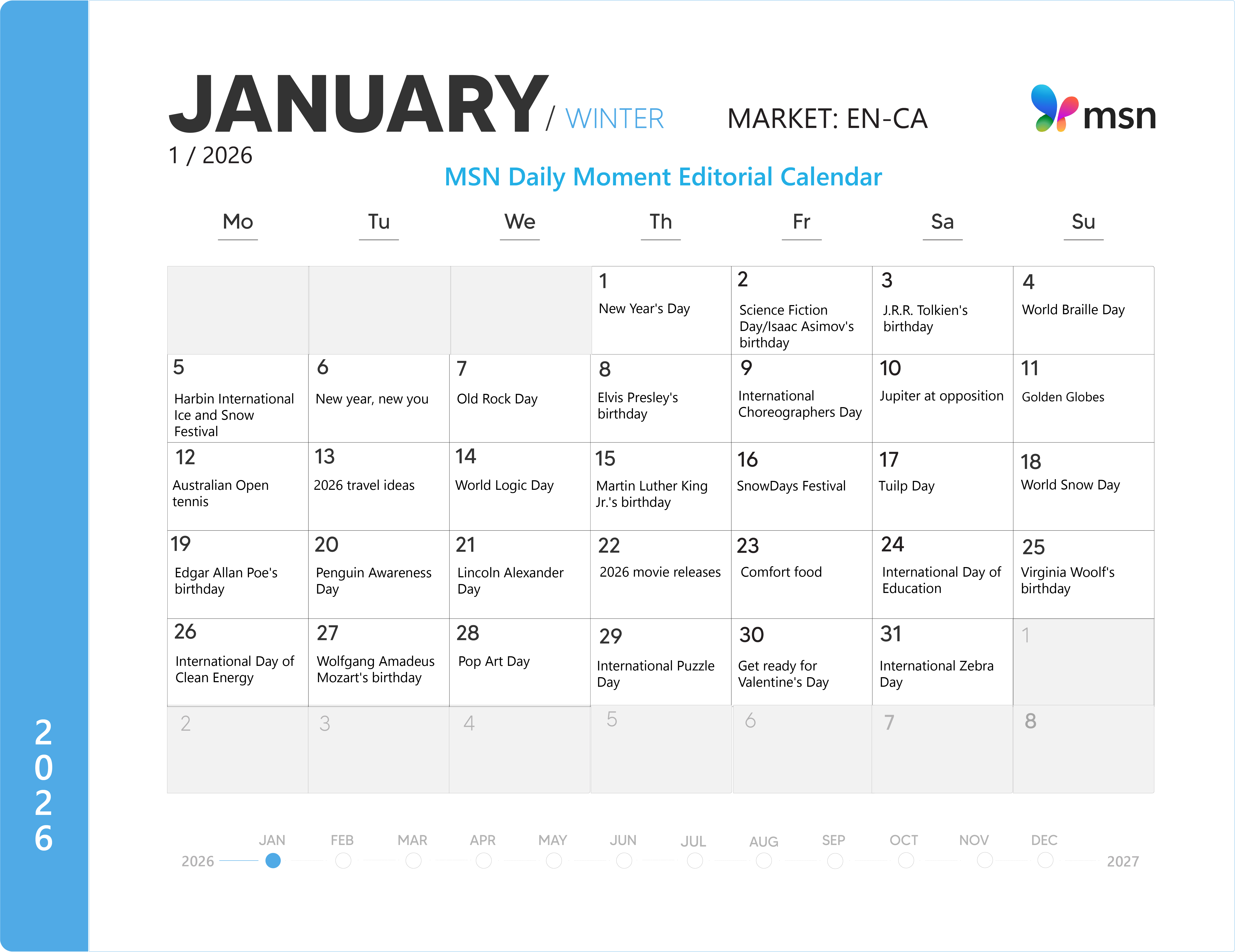 Daily Moment Redakcja Calendar EN-CA