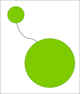 Przedstawia łącznik za dwoma okręgami