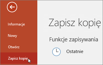 Plik > , Zapisywanie kopii