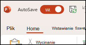 Przycisk przełączania funkcji Autozapis w pakiecie Office