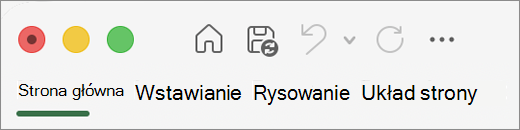 Pasek narzędzi Szybki dostęp w pakiecie Office2016 dla komputerów Mac