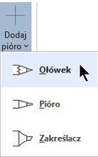 Możesz rysować odręcznie za pomocą trzech różnych tekstur: ołówka, pióra lub zakreślacza