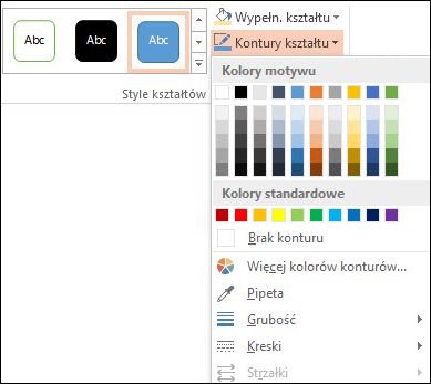 Polecenie Kontury kształtu