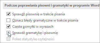 Pola wyboru dotyczące gramatyki