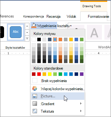 Dodawanie obrazu jako wypełnienia kształtu
