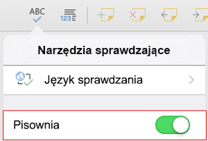 Włączanie sprawdzania pisowni