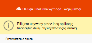 Okno dialogowe użycia pliku usługi OneDrive