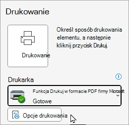 Klasyczne opcje drukowania plików w programie Outlook