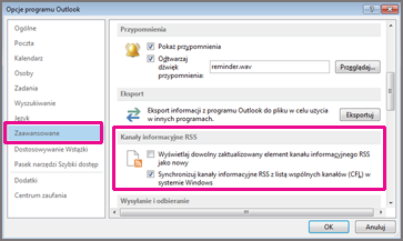 Synchronizowanie kanałów informacyjnych RSS