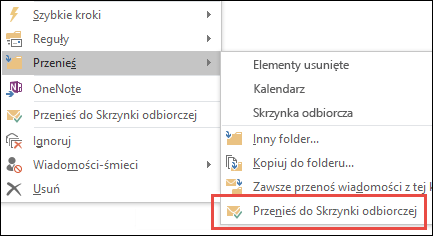 Move to inbox