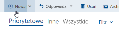 Zrzut ekranu przedstawiający przycisk Napisz nową wiadomość