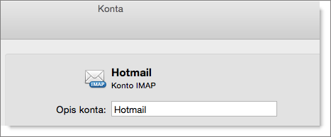 A description and type of an Outlook account are shown.