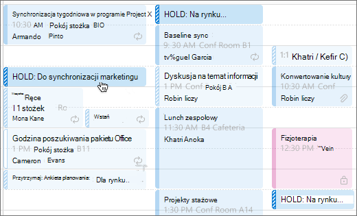 Calendar pokazująca archiwa dla ankiety dotyczącej planowania
