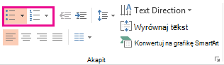 Przyciski Punktory i Numerowanie