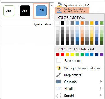 Polecenie Kontury kształtu