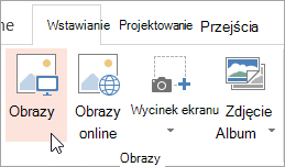 Przycisk Obrazy na karcie Wstawianie