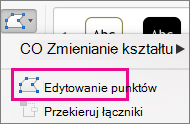 Przycisk Edytuj punkty w menu Edytuj kształt
