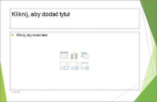 Slajd Tytuł i zawartość z dwoma symbolami zastępczymi