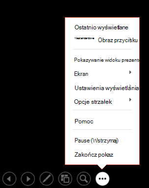 Menu widoku prezentera programu PowerPoint