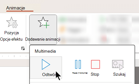 Możesz rozpocząć odtwarzanie dźwięku po opóźnieniu, używając opcji animacji.