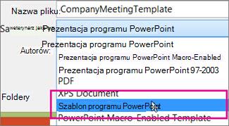 Zapisywanie jako szablonu programu PowerPoint
