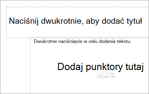 Obraz przedstawiający puste pole tytułu i puste pole tekstowe, aby pokazać, gdzie będą działać punktory.
