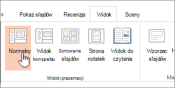 Wstążka Widok z wyróżnioną pozycją Normalny