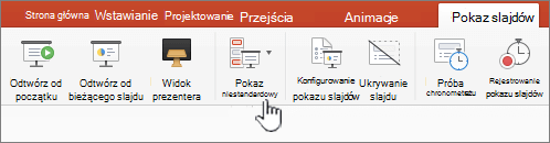 Przycisk Odtwórz pokaz niestandardowy