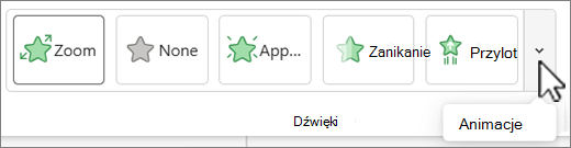 Galeria animacji ze strzałką animacji.