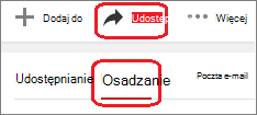 Kliknij przycisk Udostępnij, a następnie kliknij przycisk Umieść