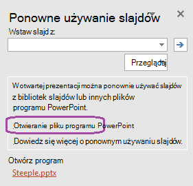 Przeglądanie w celu zlokalizowania prezentacji