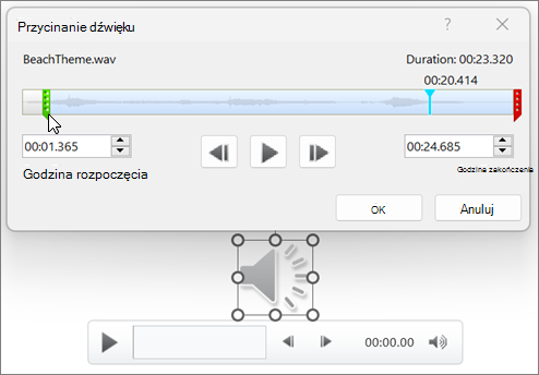 Obraz przedstawiający funkcję Przytnij dźwięk