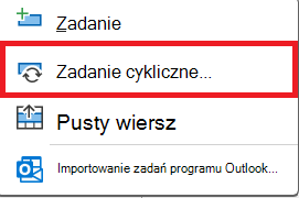 Obraz polecenia Zadanie cykliczne