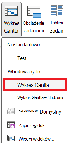 Grupa Widoki zadań na karcie Widok.