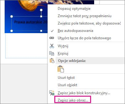 Zapisywanie jako obraz