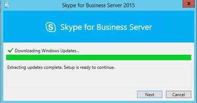 Pobieranie aktualizacji systemu Windows przez instalatora programu Skype dla firm Server