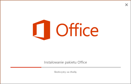 Instalator pakietu Office wygląda tak, jakby instalowany był pakiet Office, ale instalowany jest tylko program Skype dla firm.