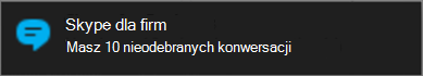 Otrzymuj powiadomienia o nieodebranych wiadomościach za pośrednictwem alertów systemu Windows