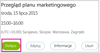 Meeting information with Join button highlighted