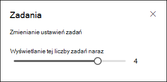 Wybieranie liczby zadań do wyświetlenia.