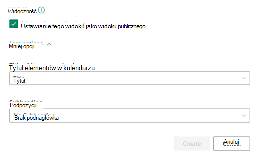 Dodaj odpowiedni poziom widoczności kalendarza.